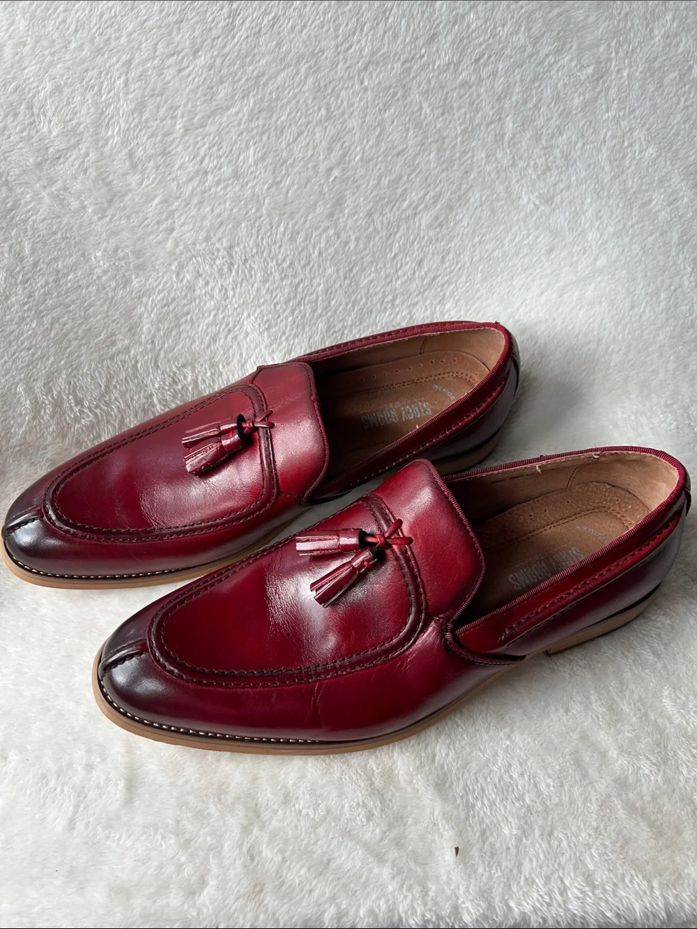 Stacy Adam’s Men's wLeather Tassel Loafers in Burgundy 10.5 W
